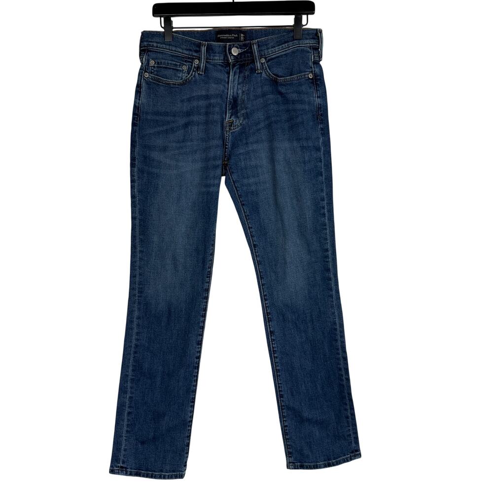 Abercrombie & Fitch Mens Straight Stretch Blue Jeans - 30x32 30W 32L